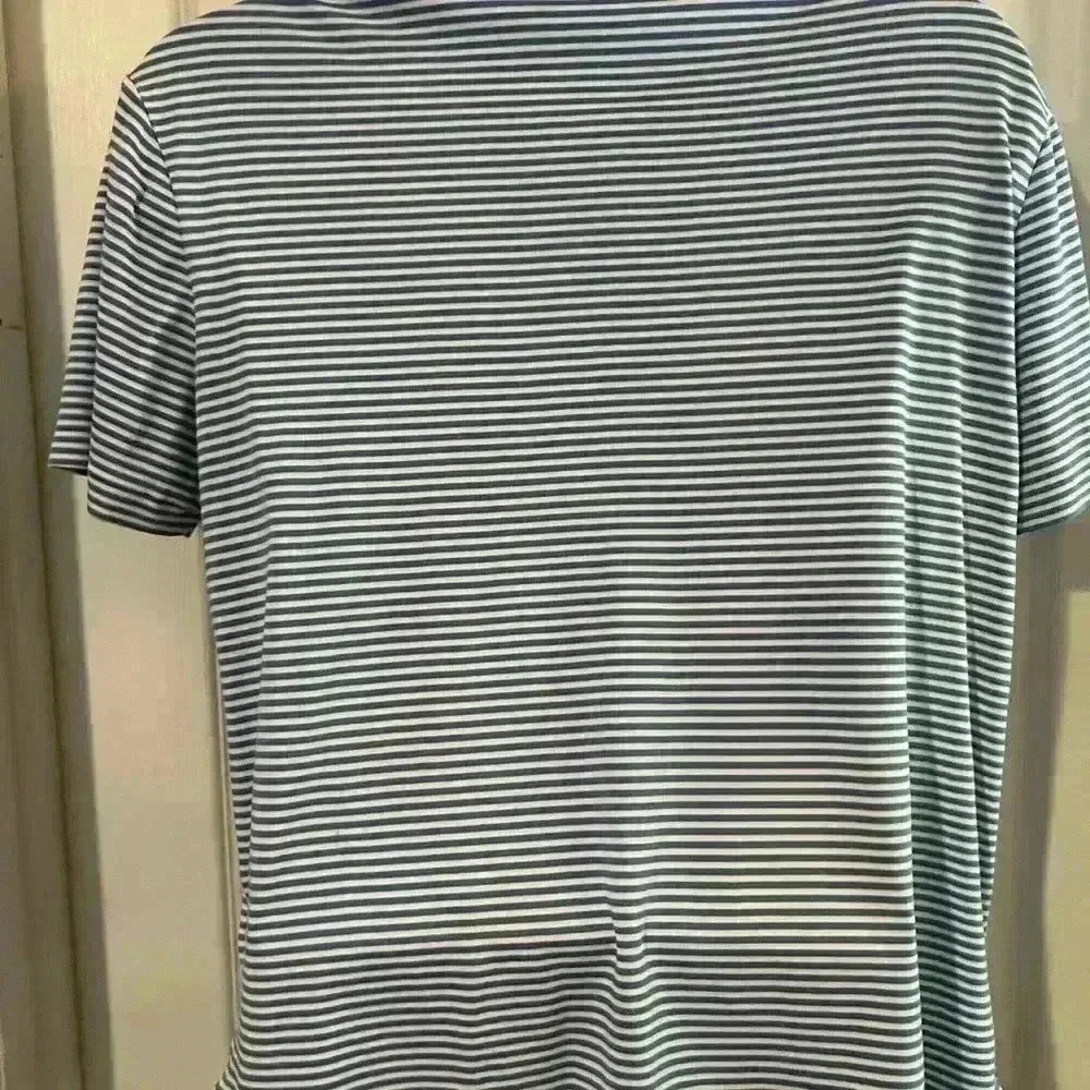 Ralph Lauren Short Sleeve Polo Shirt. Blue & White Striped. Men’s.